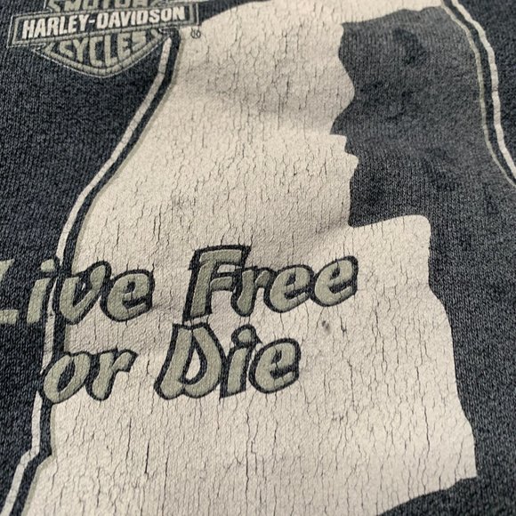 VTG Harley Davidson New Hampshire 1995 Gray Sweatshirt M‎ Made In USA Live Free - Picture 5 of 15